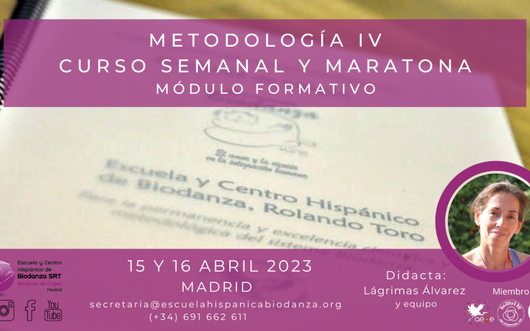 Metodología IV: “Curso Semanal y Maratona” con Lágrimas Álvarez